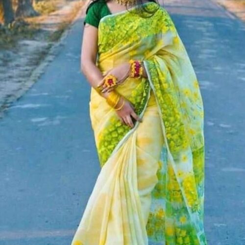 Hand Print Half Silk Sharee (Copy) (Copy)